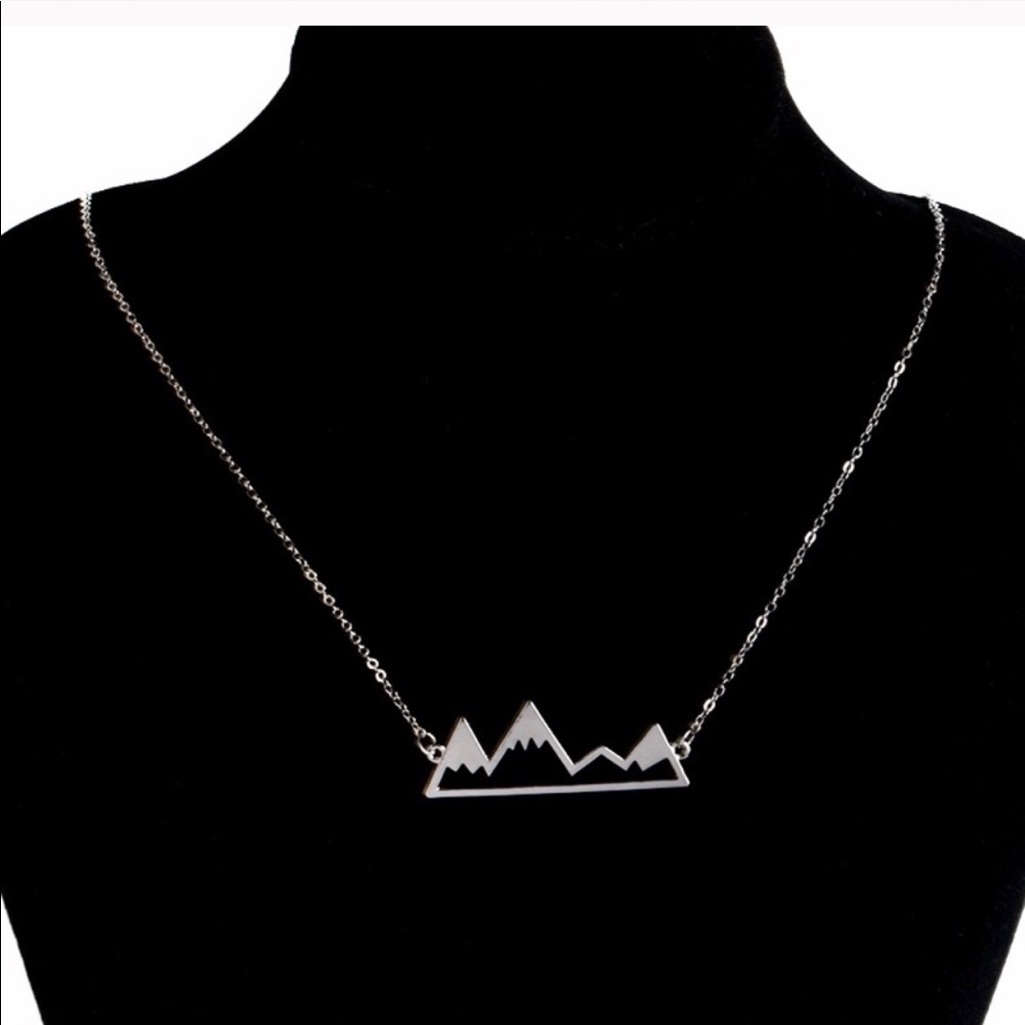 Mountain Silhouette Necklace Silver